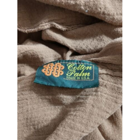 Cotton Palms Womens Lagenlook Shirt Size Medium Brown VTG Minimalist Flowy Gauzy - Picture 3 of 4